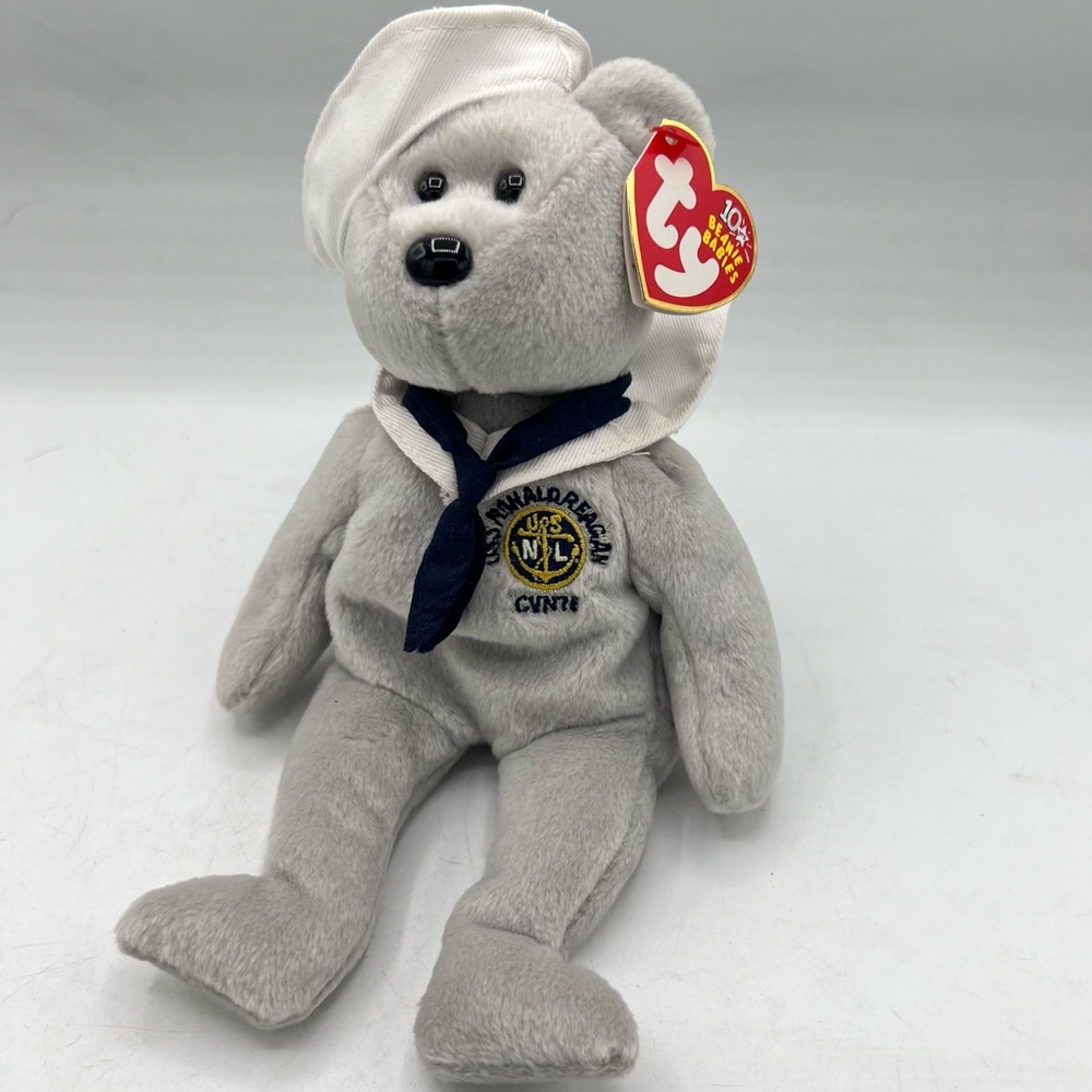 Ty Beanie Babies Collection Ronnie USS Ronald Reagan Bear Beanie Baby Plush - Picture 9 of 16